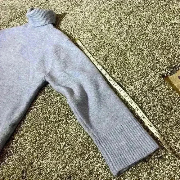 Zara Sweater Girls 11-12 Blue Long Sleeve Turtle Neck Casual Knit - Picture 4 of 9